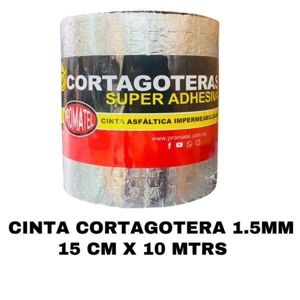 Cinta Asfáltica Corta gotera SuperAdhesiva 15 cm x 10 mtrs